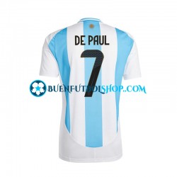 Camiseta de Fútbol Argentina De Paul 7 Copa America 2024 Primera Equipación Manga Corta Hombre