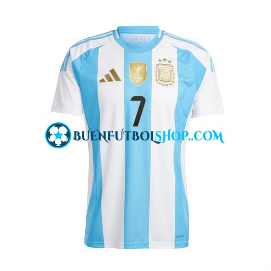 Camiseta de Fútbol Argentina De Paul 7 Copa America 2024 Primera Equipación Manga Corta Hombre