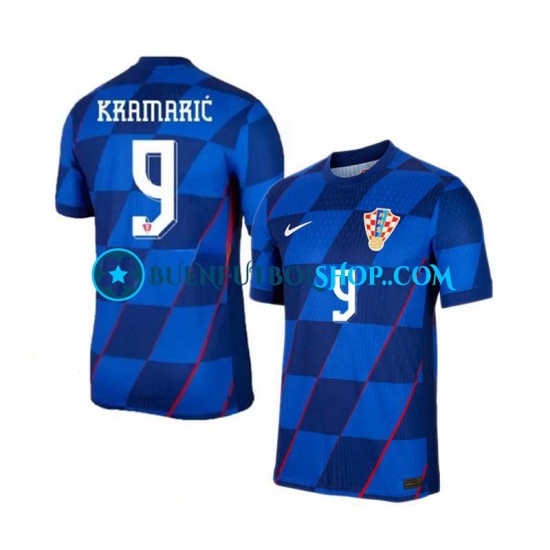 Camiseta de Fútbol Croacia Andrej Kramaric 9 Euro 2024 Segunda Equipación Manga Corta Hombre