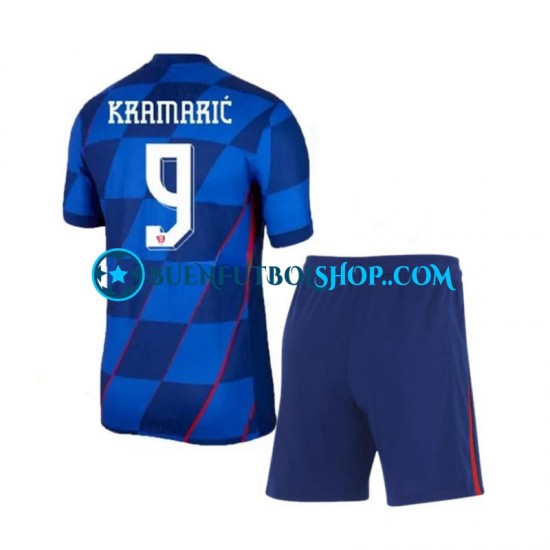 Camiseta de Fútbol Croacia Andrej Kramaric 9 Euro 2024 Segunda Equipación Manga Corta Niño