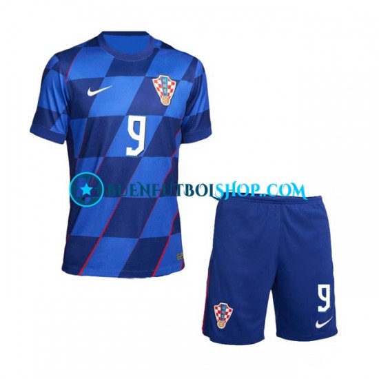 Camiseta de Fútbol Croacia Andrej Kramaric 9 Euro 2024 Segunda Equipación Manga Corta Niño