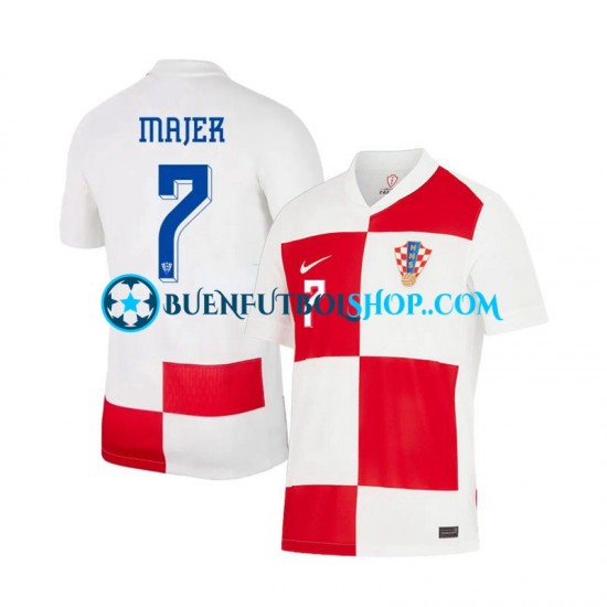 Camiseta de Fútbol Croacia Lovro Majer 7 Euro 2024 Primera Equipación Manga Corta Hombre