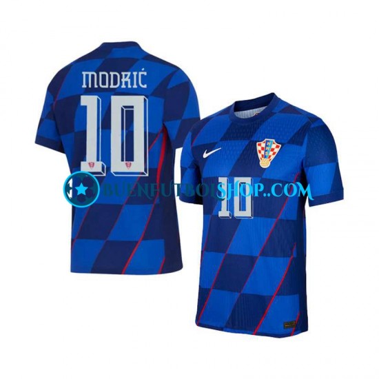 Camiseta de Fútbol Croacia Luca Modric 10 Euro 2024 Segunda Equipación Manga Corta Hombre