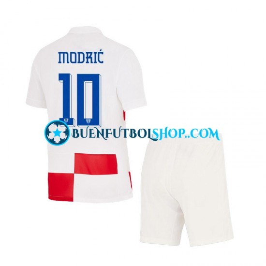 Camiseta de Fútbol Croacia Luca Modric 10 Euro 2024 Primera Equipación Manga Corta Niño