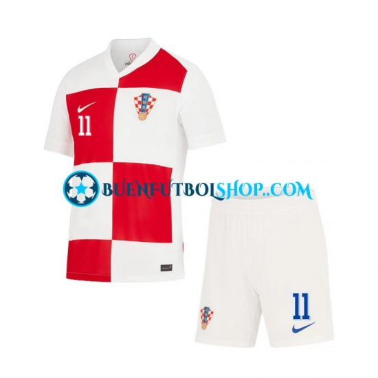 Camiseta de Fútbol Croacia Marcelo Brozovic 11 Euro 2024 Primera Equipación Manga Corta Niño