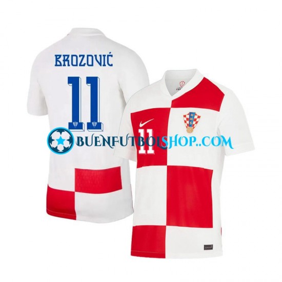 Camiseta de Fútbol Croacia Marcelo Brozovic 11 Euro 2024 Primera Equipación Manga Corta Hombre