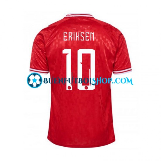 Camiseta de Fútbol Dinamarca Eriksen 10 Euro 2024 Primera Equipación Manga Corta Hombre