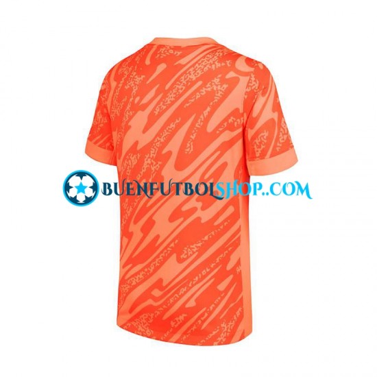 Camiseta de Fútbol Inglaterra Portero Euro 2024 Primera Equipación Naranja Manga Corta Hombre