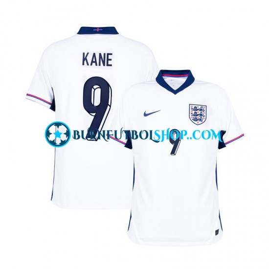 Camiseta de Fútbol Inglaterra Harry Kane 9 Euro 2024 Primera Equipación Blanco Manga Corta Hombre