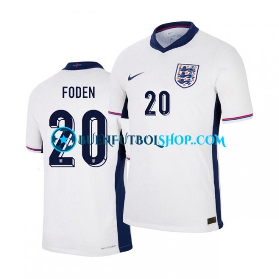 Camiseta de Fútbol Inglaterra Phil Foden 20 Euro 2024 Primera Equipación Manga Corta Hombre