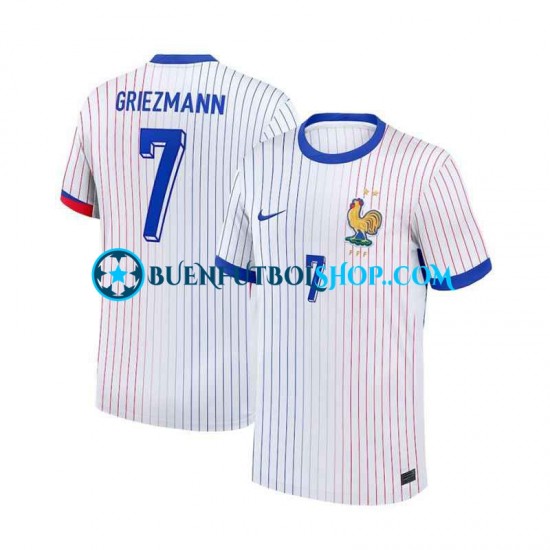 Camiseta de Fútbol Francia Antoine Griezmann 7 Euro 2024 Segunda Equipación Manga Corta Hombre