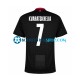 Camiseta de Fútbol Georgia Kvaratskhelia 7 Euro 2024 Segunda Equipación Negro Manga Corta Hombre