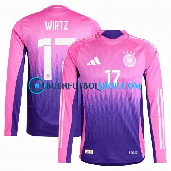 Camiseta de Fútbol Alemania Florian Wirtz 17 Euro 2024 Segunda Equipación Manga Larga Hombre