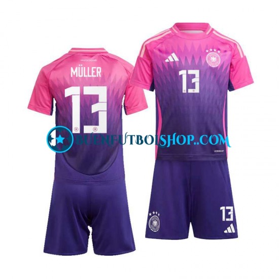 Camiseta de Fútbol Alemania Thomas Muller 13 Euro 2024 Segunda Equipación Manga Corta Niño