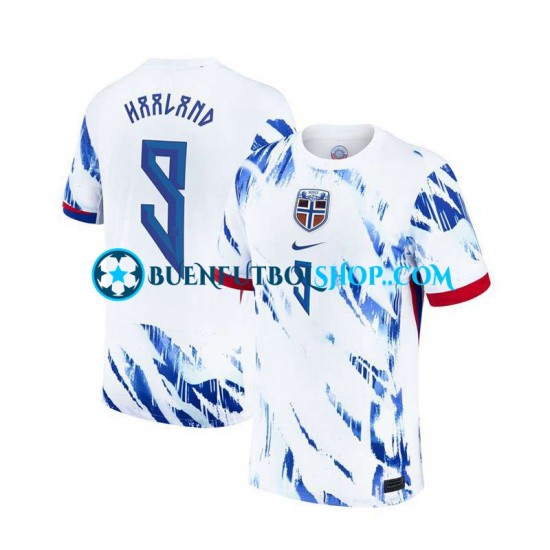 Camiseta de Fútbol Noruega Erling Haaland 9 2024 Segunda Equipación Manga Corta Hombre