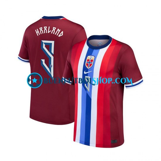 Camiseta de Fútbol Noruega Haaland 9 2024 Primera Equipación Rojo Manga Corta Hombre