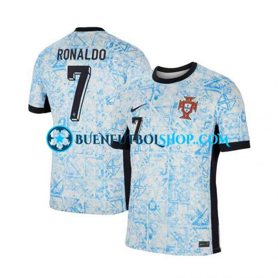 Camiseta de Fútbol Portugal Cristiano Ronaldo 7 Euro 2024 Segunda Equipación Manga Corta Hombre