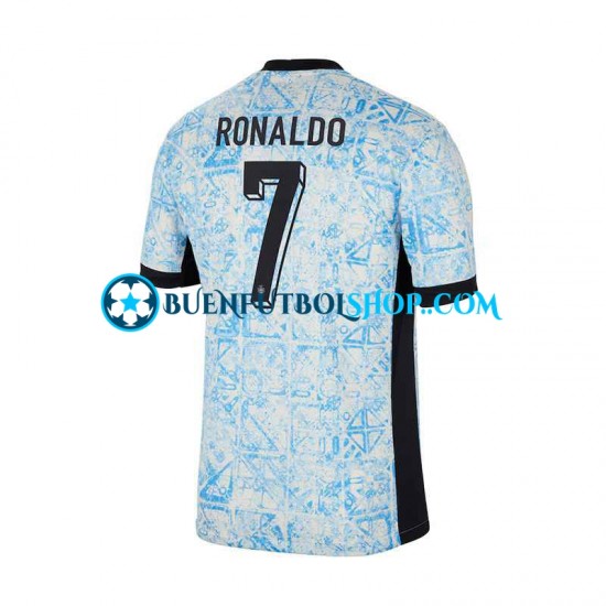 Camiseta de Fútbol Portugal Cristiano Ronaldo 7 Euro 2024 Segunda Equipación Manga Corta Hombre