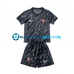 Camiseta de Fútbol Portugal Portero Euro 2024 Segunda Equipación Negro Manga Corta Niño