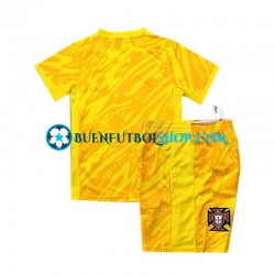 Camiseta de Fútbol Portugal Portero Euro 2024 Primera Equipación Amarillo Manga Corta Niño
