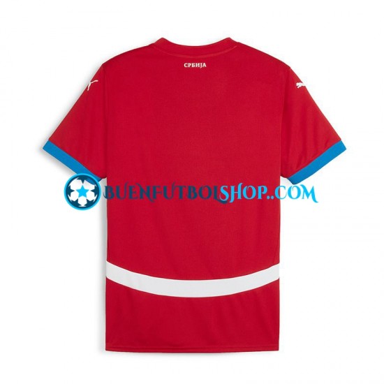 Camiseta de Fútbol Serbia Euro 2024 Primera Equipación Rojo Manga Corta Hombre