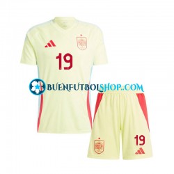 Camiseta de Fútbol España Lamine Yamal 19 Euro 2024 Segunda Equipación Manga Corta Niño