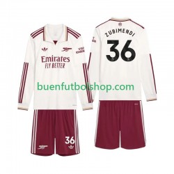 Camiseta de Fútbol Arsenal Zubimendi 36 2025-2026 Tercera Equipación Manga Larga Niño