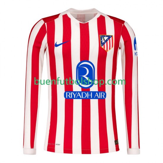 Camiseta de Fútbol Atlético Madrid 2025-2026 Primera Equipación Manga Larga Hombre Camiseta de Fútbol Atlético Madrid 2025-2026 Primera Equipación Manga Larga Hombre