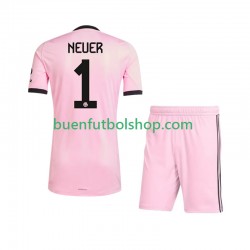 Camiseta de Fútbol Bayern de Múnich Portero Manuel Neuer 1 UCL 2025-2026 Tercera Equipación Manga Corta Niño