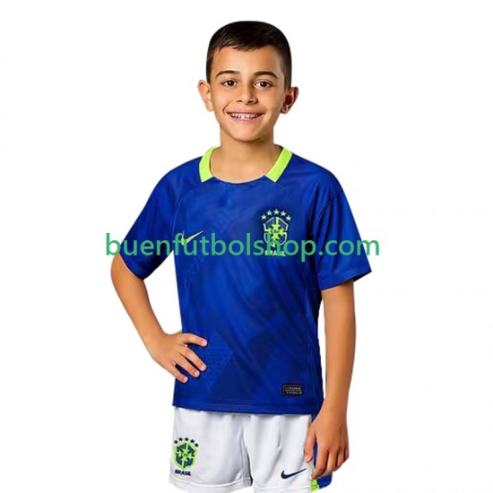 Camiseta de Fútbol Brasil 2025-2026 Segunda Equipación Manga Corta Niño