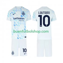 Camiseta de Fútbol Inter Milan Lautaro Martinez 10 2025-2026 Segunda Equipación Manga Corta Niño