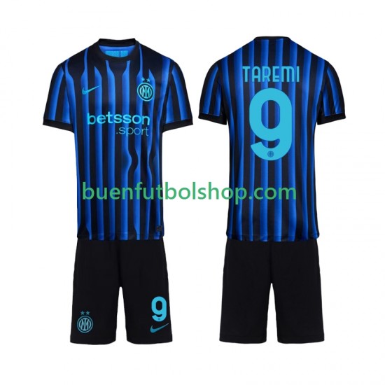 Camiseta de Fútbol Inter Milan Marcus Thuram 9 2025-2026 Primera Equipación Manga Corta Niño