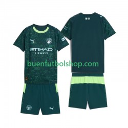 Camiseta de Fútbol Manchester City 2025-2026 Cuarta Equipación Manga Corta Niño