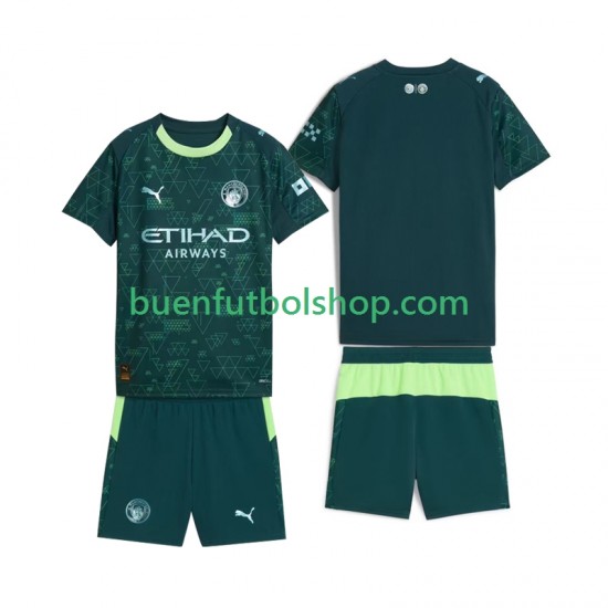 Camiseta de Fútbol Manchester City 2025-2026 Cuarta Equipación Manga Corta Niño