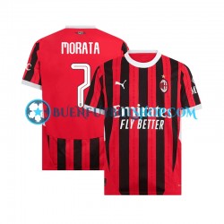 Camiseta de Fútbol AC Milan UCL Font MORATA 7 2024-2025 Primera Equipación Manga Corta Hombre Camiseta de Fútbol AC Milan UCL Font MORATA 7 2024-2025 Primera Equipación Manga Corta Hombre