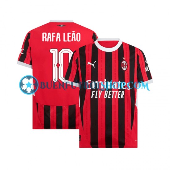 Camiseta de Fútbol AC Milan UCL Font RAFA LEAO 10 2024-2025 Primera Equipación Manga Corta Hombre