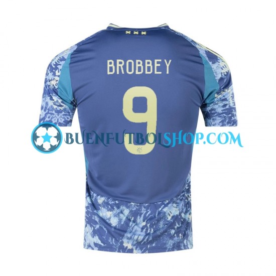 Camiseta de Fútbol AFC Ajax Brian Brobbey 9 2024-2025 Segunda Equipación Manga Corta Hombre