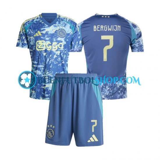 Camiseta de Fútbol AFC Ajax Steven Bergwijn 7 2024-2025 Segunda Equipación Manga Corta Niño