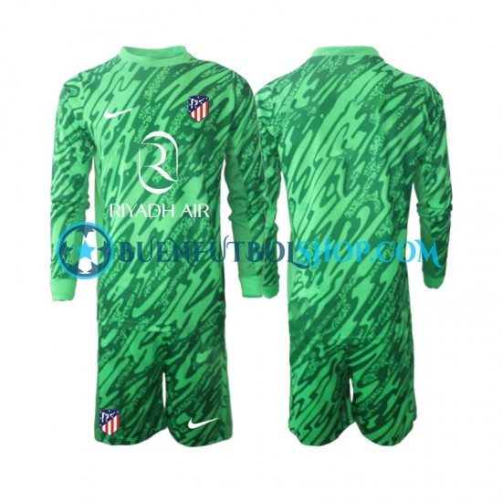 Camiseta de Fútbol Atlético Madrid Portero 2024-2025 Segunda Equipación Manga Larga Niño