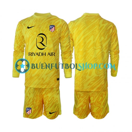 Camiseta de Fútbol Atlético Madrid Portero 2024-2025 Tercera Equipación Manga Larga Niño