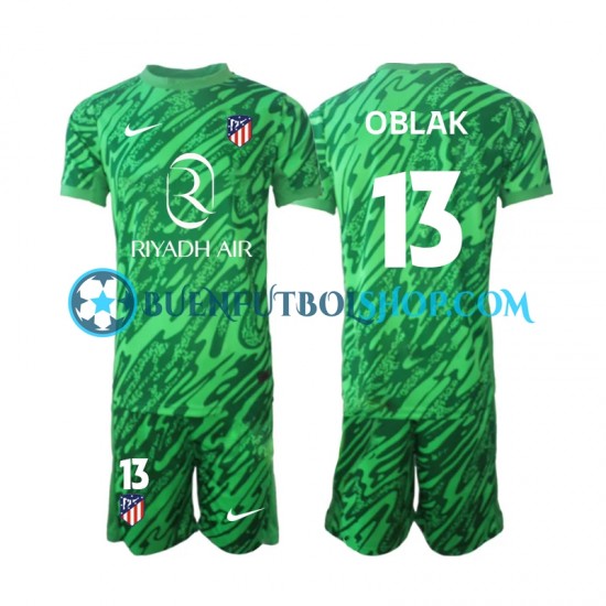 Camiseta de Fútbol Atlético Madrid Portero Jan Oblak 13 2024-2025 Segunda Equipación Manga Corta Niño