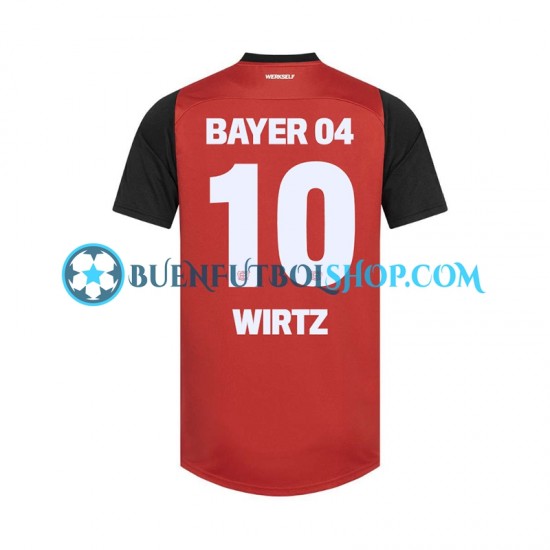 Camiseta de Fútbol Bayer 04 Leverkusen Florian Wirtz 10 2024-2025 Primera Equipación Manga Corta Hombre