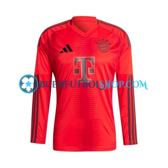 Camiseta de Fútbol Bayern de Múnich 2024-2025 Primera Equipación Rojo Manga Larga Hombre