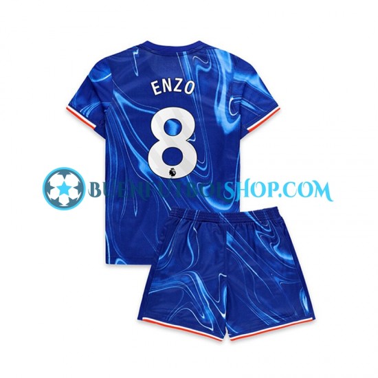 Camiseta de Fútbol Chelsea Enzo 8 2024-2025 Primera Equipación Manga Corta Niño