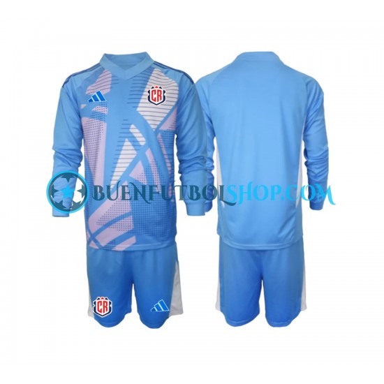 Camiseta de Fútbol Costa Rica Portero 2024 Primera Equipación Azul Manga Larga Niño