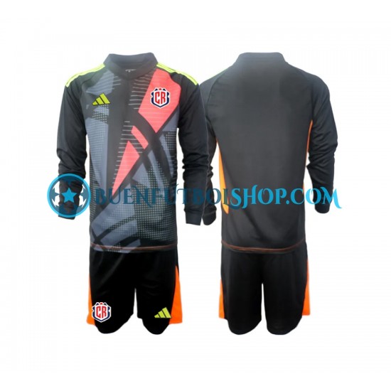 Camiseta de Fútbol Costa Rica Portero 2024 Tercera Equipación Negro Manga Larga Niño