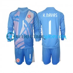 Camiseta de Fútbol Costa Rica Portero Keylor Navas 1 2024 Primera Equipación Azul Manga Larga Niño Camiseta de Fútbol Costa Rica Portero Keylor Navas 1 2024 Primera Equipación Azul Manga Larga Niño