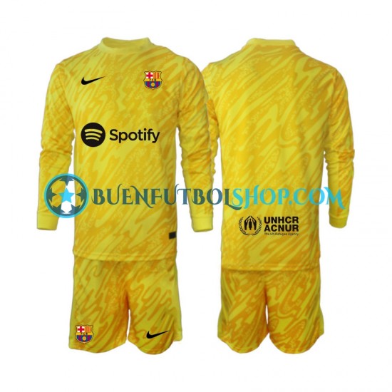 Camiseta de Fútbol FC Barcelona Portero 2024-2025 Segunda Equipación Manga Larga Niño