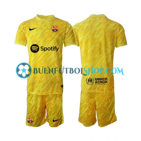 Camiseta de Fútbol FC Barcelona Portero 2024-2025 Segunda Equipación Manga Corta Niño