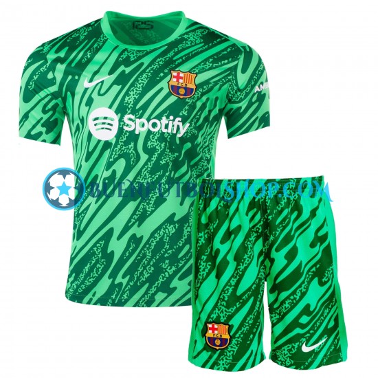 Camiseta de Fútbol FC Barcelona Portero 2024-2025 Primera Equipación Verde Manga Corta Niño